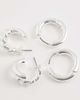 Pieces Pieces 2 pack twist hoop earrings in silver tone - 4
