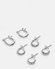 Pieces Pieces 3-pack huggie hoops in silver - 1
