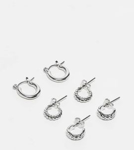 Pieces Pieces 3-pack huggie hoops in silver