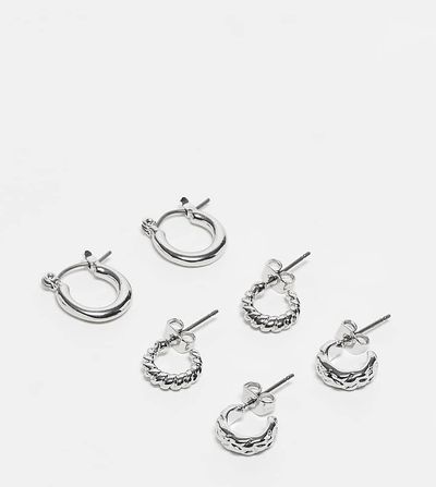 Pieces Pieces 3-pack huggie hoops in silver