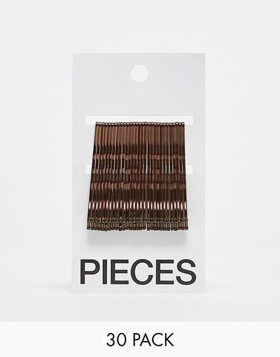 Pieces Pieces 30 pack hair pins card in bronze-Brown