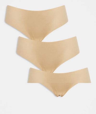 Pieces Pieces 3 pack briefs in beige-Neutral