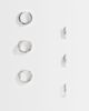 Pieces Pieces 3 pack embellished small chunky hoop earrings in silver tone - 1