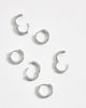 Pieces Pieces 3 pack embellished small chunky hoop earrings in silver tone - 2