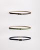Pieces Pieces 3 pack gold-tone buckle belts in black, brown and olive green-Multi - 1