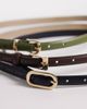 Pieces Pieces 3 pack gold-tone buckle belts in black, brown and olive green-Multi - 3