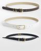 Pieces Pieces 3 pack gold buckle belts in black, brown and white-Multi - 1