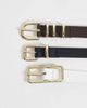 Pieces Pieces 3 pack gold buckle belts in black, brown and white-Multi - 3
