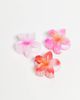 Pieces Pieces 3 pack mini hawaiian flower hair claws in green and orange-Multi - 3