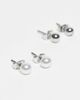 Pieces Pieces 3 pack pearl & diamante stud earrings in silver & white-Multi - 2