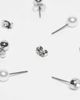 Pieces Pieces 3 pack pearl & diamante stud earrings in silver & white-Multi - 3