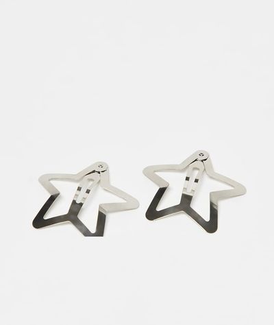 Pieces Pieces 4-pack big star hair clips in silver