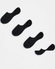 Pieces Pieces 4 pack footsie invisible socks in black - 1