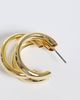 Pieces PIECES 5 pack embellished hoop earrings in gold tone - 4