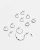 Pieces Pieces 6-pack multi design earrings in silver - 1