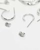 Pieces Pieces 6-pack multi design earrings in silver - 3