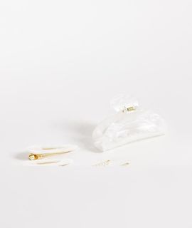 Pieces PIECES 6 pack hair accessories in white