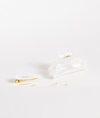 Pieces PIECES 6 pack hair accessories in white