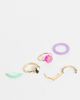Pieces Pieces 6 pack plastic & charm rings in multi - 1