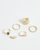 Pieces Pieces 6 pack rings in gold tone - 1