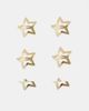 Pieces Pieces 6 pack star hair clips in gold - 1