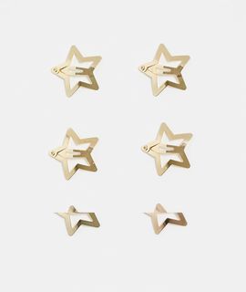 Pieces Pieces 6 pack star hair clips in gold