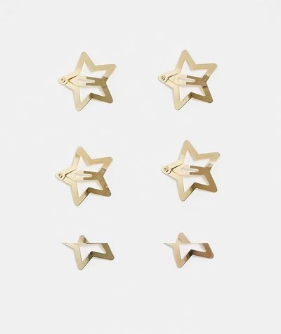 Pieces Pieces 6 pack star hair clips in gold