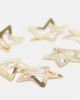 Pieces Pieces 6 pack star hair clips in gold - 2