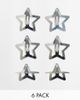 Pieces Pieces 6 pack star hair clips in silver - 1