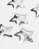 Pieces Pieces 6 pack star hair clips in silver - 2
