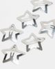 Pieces Pieces 6 pack star hair clips in silver - 4