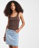 Pieces PIECES a-line mini skirt in light blue denim - 1