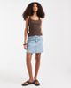 Pieces PIECES a-line mini skirt in light blue denim - 2