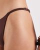 Pieces PIECES adjustable thong bikini bottoms in deep mahogany brown - part of a set - 2