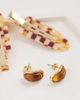 Pieces Pieces amber colored earrings in gold tone - 2
