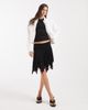 Pieces Pieces asymmetric hem flippy lace mini skirt in white-Black - 1