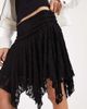 Pieces Pieces asymmetric hem flippy lace mini skirt in white-Black - 2