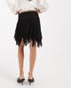 Pieces Pieces asymmetric hem flippy lace mini skirt in white-Black - 4