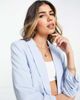 Pieces Pieces blazer with ruched sleeves in baby blue - 4