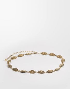 Pieces Pieces boho chain belt in gold