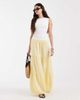 Pieces PIECES boho tiered maxi skirt in pastel yellow - 1
