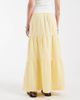 Pieces PIECES boho tiered maxi skirt in pastel yellow - 4
