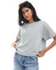 Pieces Pieces boxy sweat t-shirt in light gray - 2