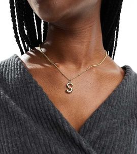 Pieces Pieces bubble initial 'S' necklace in gold