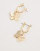 Pieces PIECES butterfly hoop earrings in gold tone - 3