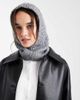 Pieces Pieces cable knit balaclava in dark gray melange - 1