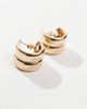Pieces Pieces chunky double hoop earrings in gold - 2