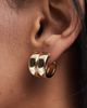 Pieces Pieces chunky double hoop earrings in gold - 3