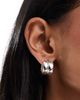 Pieces Pieces chunky double hoop earrings in silver - 1