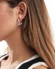 Pieces Pieces chunky hoop earrings in silver - 3